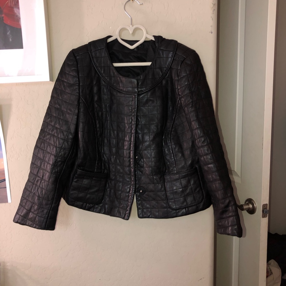 cropped leather jacket